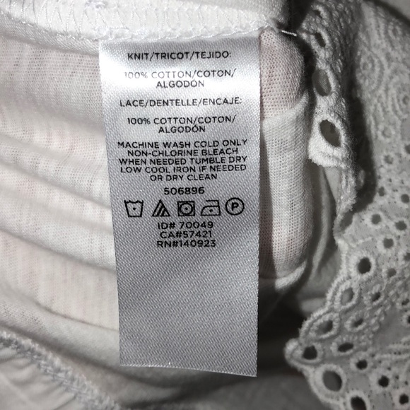 LOFT Bundle of Two Cotton Slub Knit Embroidered Hem Tees - Picture 5 of 8